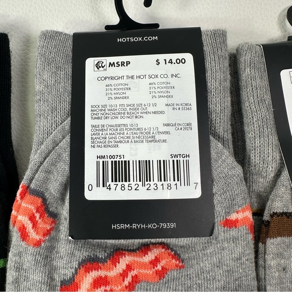 **4 Pairs NWT Men’s Hot Sox Bundle Fun Patterned Socks - Picture 10 of 11